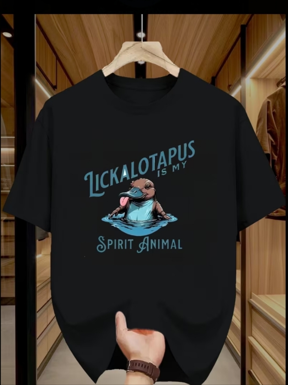 Lickalotapus Is My Spirit Animal Graphic Tee - Black